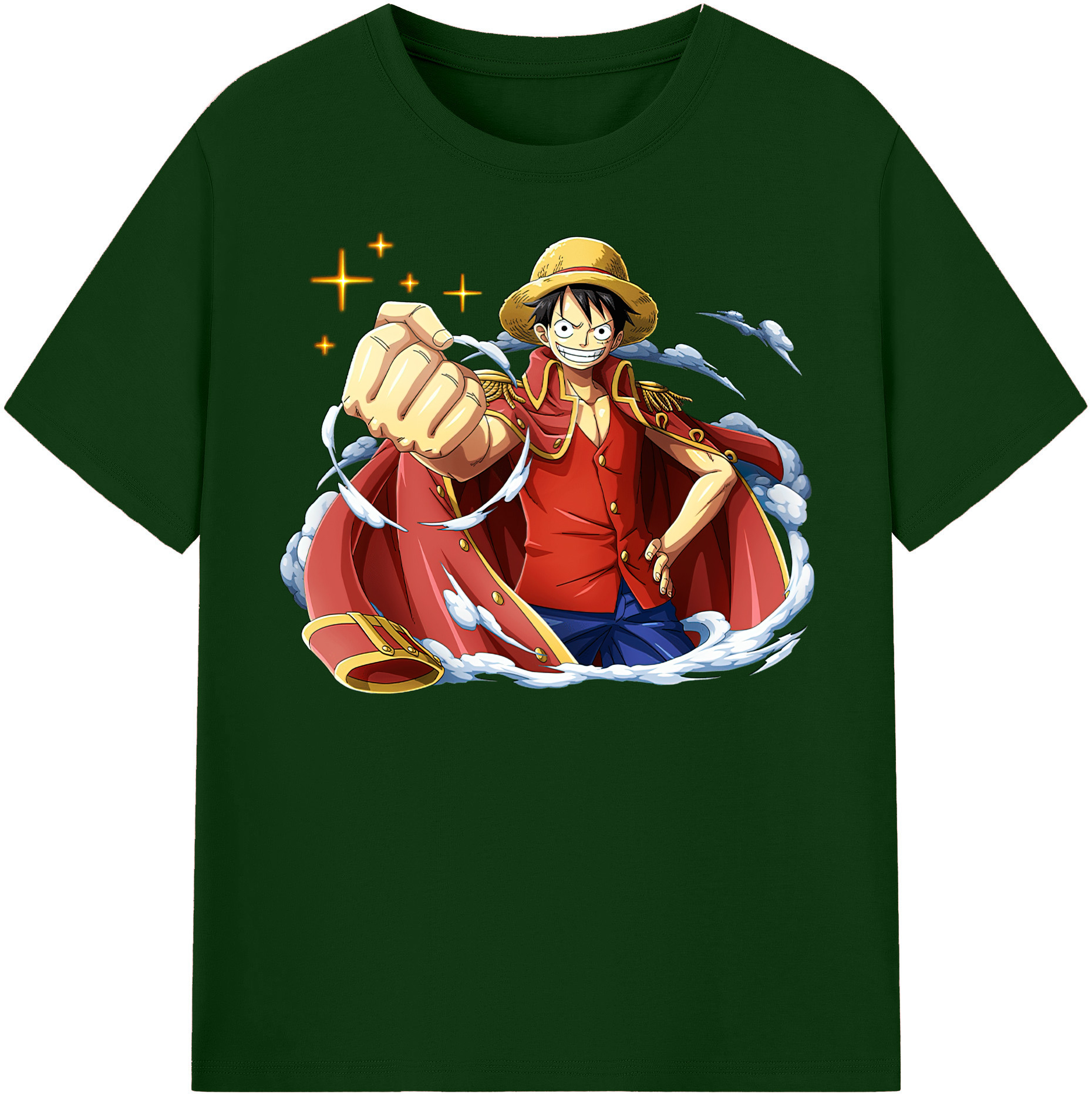 ワンピース モンキー・D・ルフィ ONE PIECE Monkey D. Luffy 綿100％半袖Tシャツ（フロントプリント）